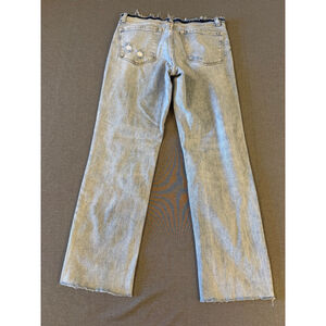 Vervet frayed/no waistband size 25 distressed straight leg jeans light wash